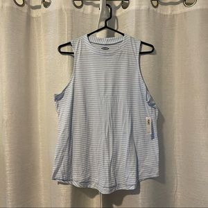 Old Navy blue and white striped tank top